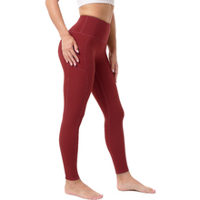 Load image into Gallery viewer, High Waisted Leggings for Women with Pockets Red
